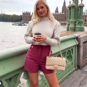 ZARA SHOULDER PAD KNIT SWEATER NWT